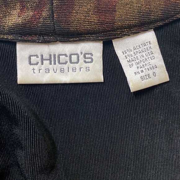 Chico’s Travelers Metallic Tiger Topper Blouse - Picture 4 of 4